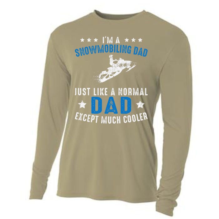 Snowmobiling Dad Fathers Day Snowmobile Rider Riding Cooling Performance Long Sleeve Crew