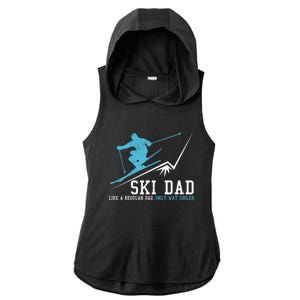 Ski Dad Funny Winter Sports Skiing Father Gift Ladies PosiCharge Tri-Blend Wicking Draft Hoodie Tank