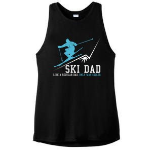 Ski Dad Funny Winter Sports Skiing Father Gift Ladies PosiCharge Tri-Blend Wicking Tank