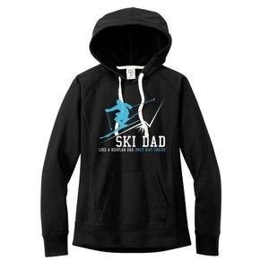 Ski Dad Funny Winter Sports Skiing Father Gift Women's Fleece Hoodie