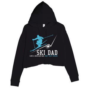 Ski Dad Funny Winter Sports Skiing Father Gift Crop Fleece Hoodie