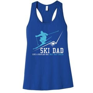 Ski Dad Funny Winter Sports Skiing Father Gift Women's Racerback Tank