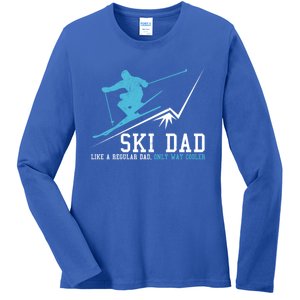 Ski Dad Funny Winter Sports Skiing Father Gift Ladies Long Sleeve Shirt