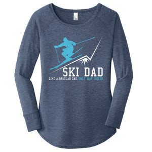 Ski Dad Funny Winter Sports Skiing Father Gift Women's Perfect Tri Tunic Long Sleeve Shirt