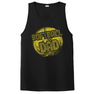 Softball Dad Father Daddy Fathers Day Gift Sport Fan PosiCharge Competitor Tank