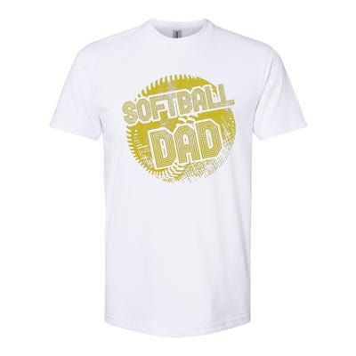 Softball Dad Father Daddy Fathers Day Gift Sport Fan Softstyle CVC T-Shirt