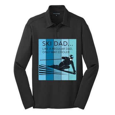 Ski Dad Funny Winter Sports Skiing Father Gift Meaningful Gift Silk Touch Performance Long Sleeve Polo