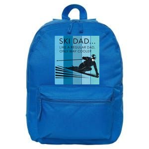 Ski Dad Funny Winter Sports Skiing Father Gift Meaningful Gift 16 in Basic Backpack