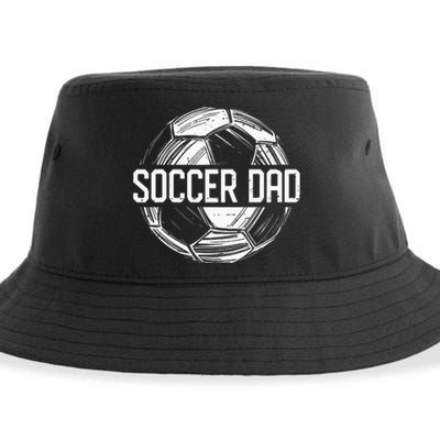 Soccer Dad Funny Soccer Lover Dad Papa Fathers Day Gift Sustainable Bucket Hat