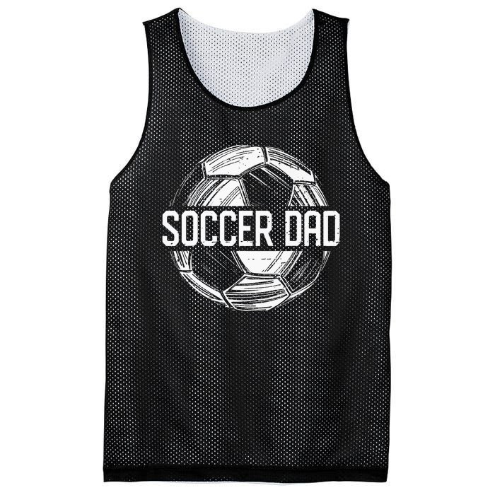 Soccer Dad Funny Soccer Lover Dad Papa Fathers Day Gift Mesh Reversible Basketball Jersey Tank