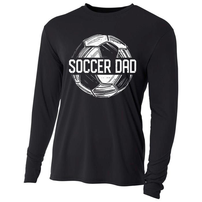 Soccer Dad Funny Soccer Lover Dad Papa Fathers Day Gift Cooling Performance Long Sleeve Crew