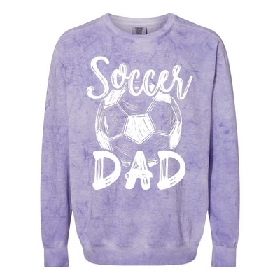 Soccer Dad For Family Matching Team Player Soccer Ball Colorblast Crewneck Sweatshirt