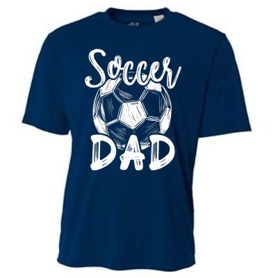 Soccer Dad For Family Matching Team Player Soccer Ball Cooling Performance Crew T-Shirt