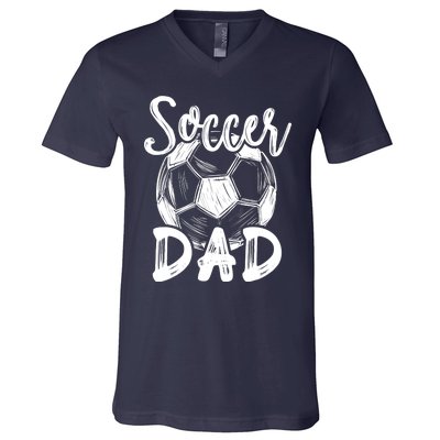 Soccer Dad For Family Matching Team Player Soccer Ball V-Neck T-Shirt