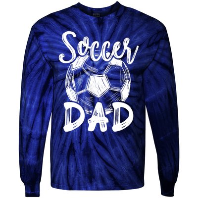 Soccer Dad For Family Matching Team Player Soccer Ball Tie-Dye Long Sleeve Shirt