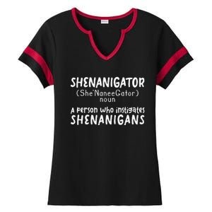 Shenanigator Definition Funny Saint Patrick Day Shenanigans Ladies Halftime Notch Neck Tee