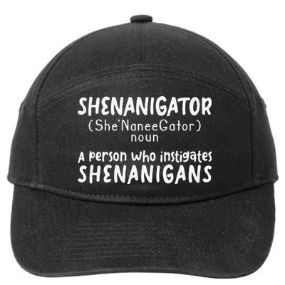 Shenanigator Definition Funny Saint Patrick Day Shenanigans 7-Panel Snapback Hat