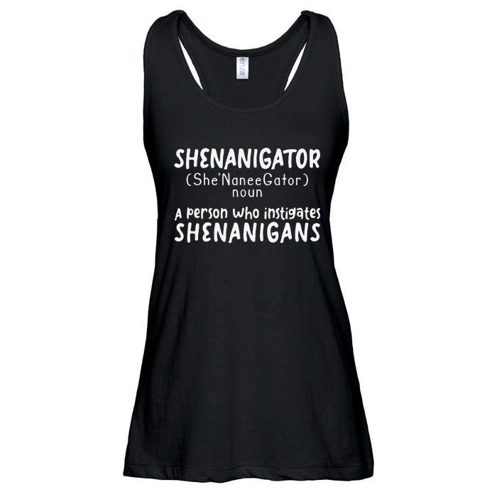 Shenanigator Definition Funny Saint Patrick Day Shenanigans Ladies Essential Flowy Tank