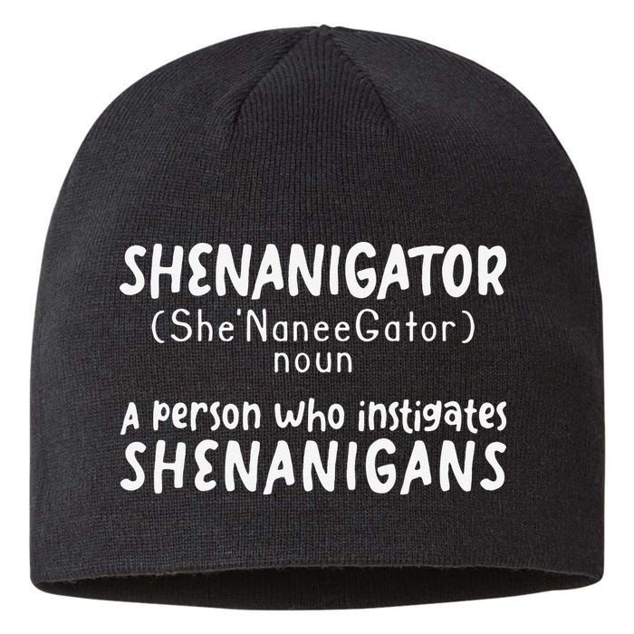 Shenanigator Definition Funny Saint Patrick Day Shenanigans Sustainable Beanie