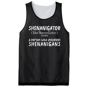 Shenanigator Definition Funny Saint Patrick Day Shenanigans Mesh Reversible Basketball Jersey Tank