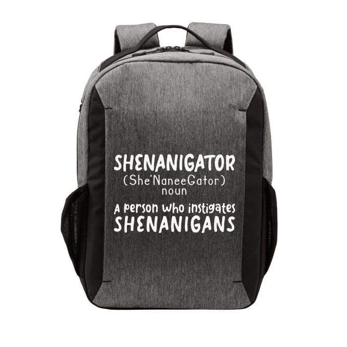 Shenanigator Definition Funny Saint Patrick Day Shenanigans Vector Backpack