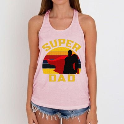 Super Dad Father Superhero And Best Husband Fathers Day Women's Knotted Racerback Tank