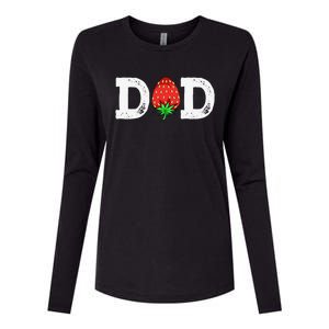 Strawberry Dad Fruit Lover Fruitarian Fathers Day Berry Gift Womens Cotton Relaxed Long Sleeve T-Shirt