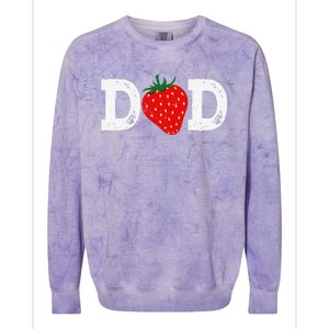 Strawberry Dad Fruit Lover Fruitarian Fathers Day Berry Colorblast Crewneck Sweatshirt