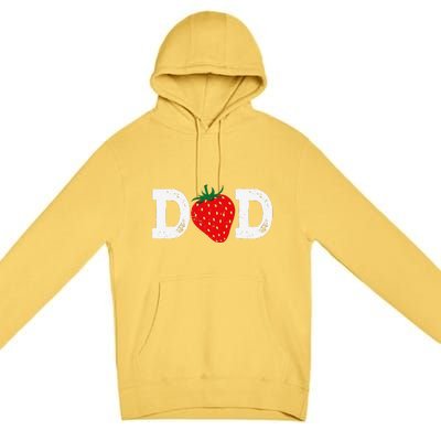 Strawberry Dad Fruit Lover Fruitarian Fathers Day Berry Premium Pullover Hoodie