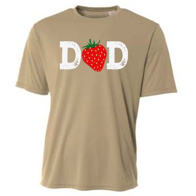 Strawberry Dad Fruit Lover Fruitarian Fathers Day Berry Cooling Performance Crew T-Shirt