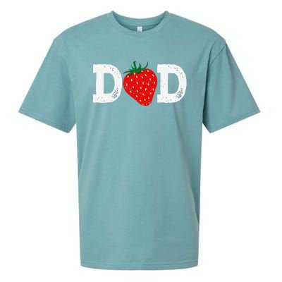 Strawberry Dad Fruit Lover Fruitarian Fathers Day Berry Sueded Cloud Jersey T-Shirt