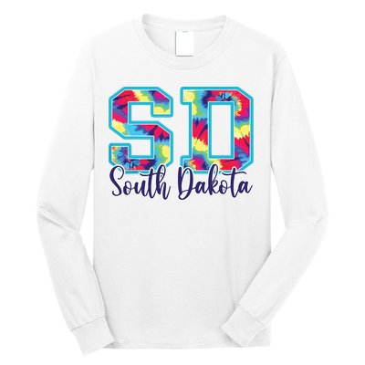 South Dakota Funny Tie Dye Vintage Retro Long Sleeve Shirt