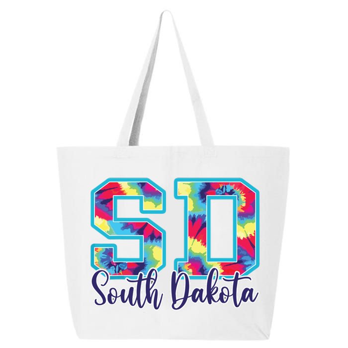 South Dakota Funny Tie Dye Vintage Retro 25L Jumbo Tote