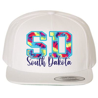 South Dakota Funny Tie Dye Vintage Retro Wool Snapback Cap