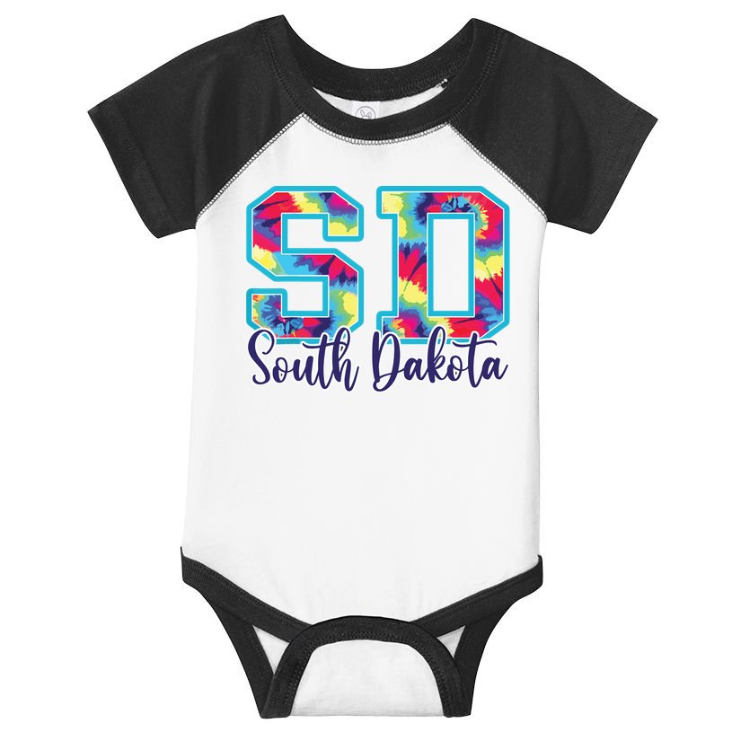 South Dakota Funny Tie Dye Vintage Retro Infant Baby Jersey Bodysuit