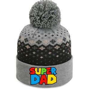 Super Dad Funny Gamer Design For FatherS Day The Baniff Cuffed Pom Beanie