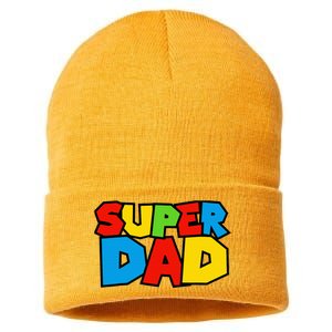 Super Dad Funny Gamer Design For FatherS Day Sustainable Knit Beanie