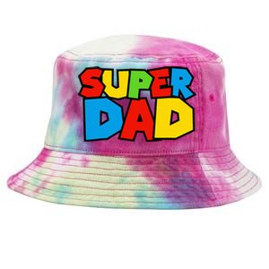 Super Dad Funny Gamer Design For FatherS Day Tie-Dyed Bucket Hat