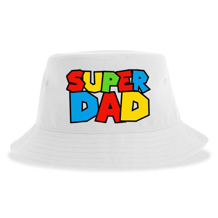 Super Dad Funny Gamer Design For FatherS Day Sustainable Bucket Hat