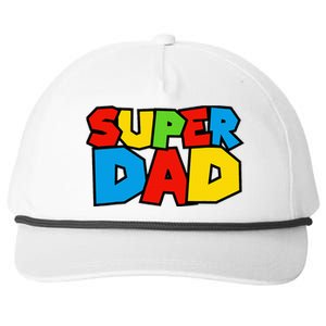 Super Dad Funny Gamer Design For FatherS Day Snapback Five-Panel Rope Hat