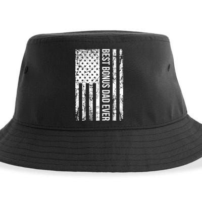 Step Dad For Best Bonus Dad Ever American Flag Fathers Day Meaningful Gift Sustainable Bucket Hat