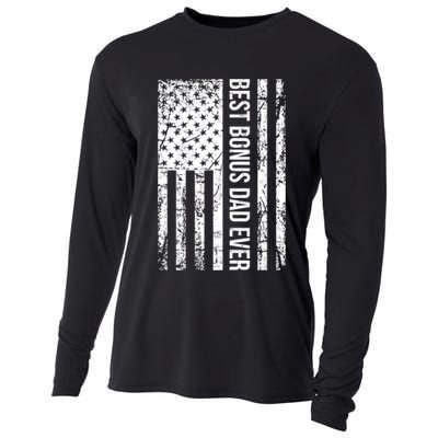 Step Dad For Best Bonus Dad Ever American Flag Fathers Day Meaningful Gift Cooling Performance Long Sleeve Crew