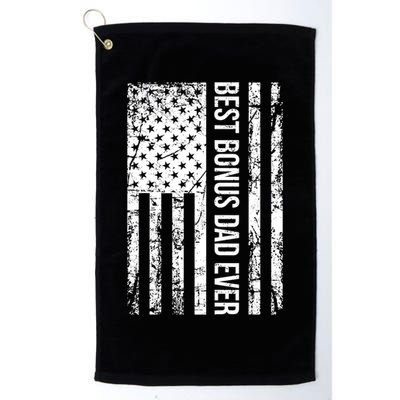 Step Dad For Best Bonus Dad Ever American Flag Fathers Day Meaningful Gift Golf Towel