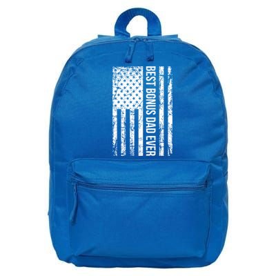 Step Dad For Best Bonus Dad Ever American Flag Fathers Day Meaningful Gift 16 in Basic Backpack