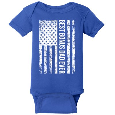 Step Dad For Best Bonus Dad Ever American Flag Fathers Day Meaningful Gift Baby Bodysuit