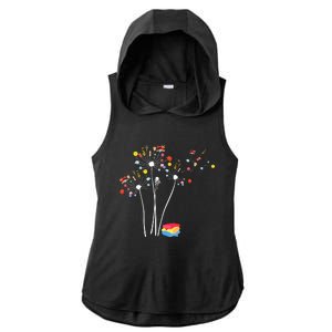 Sewing Dandelion Flowers Quilting Quilt Shop Ladies PosiCharge Tri-Blend Wicking Draft Hoodie Tank