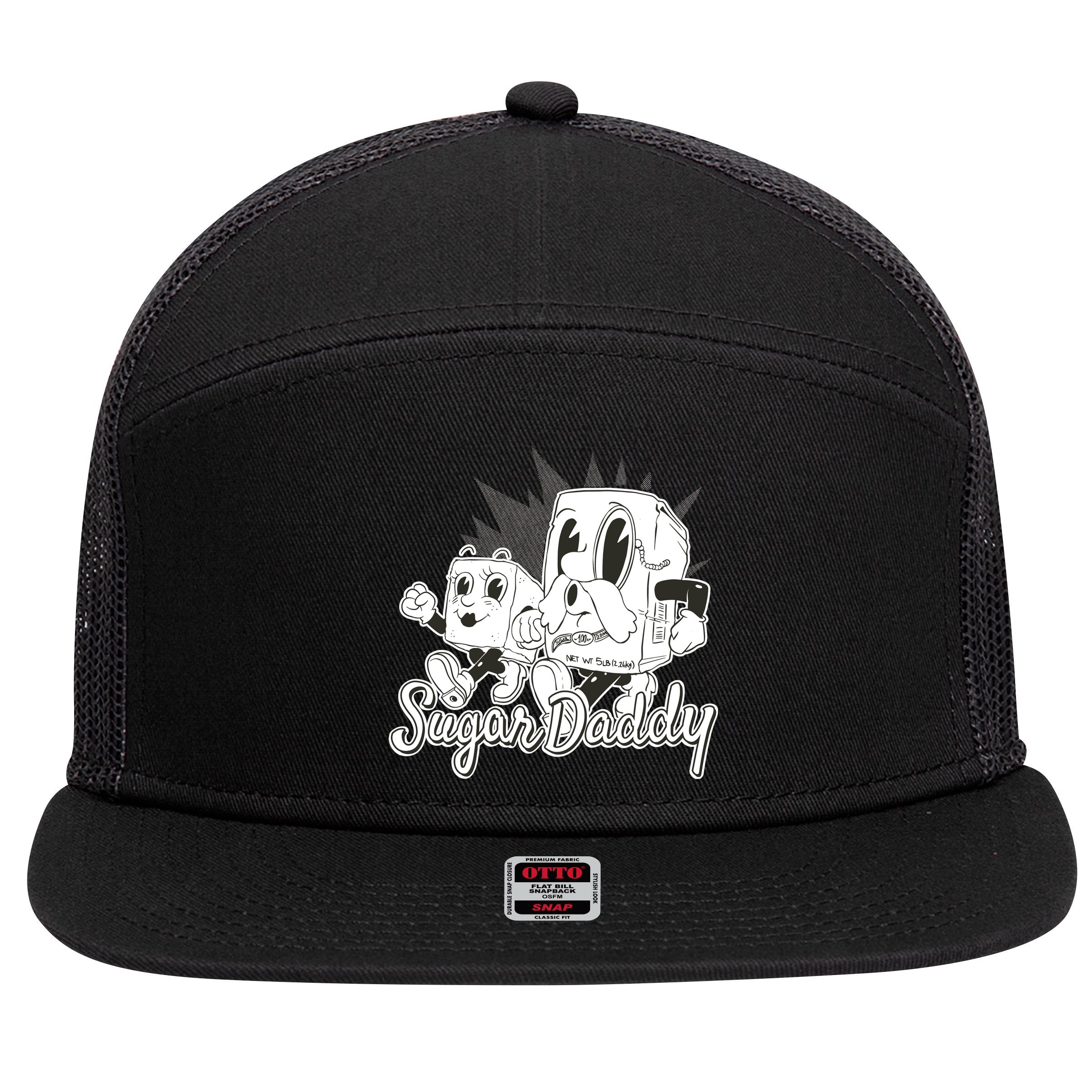 Sugar Daddy Funny Gift 7 Panel Mesh Trucker Snapback Hat