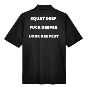 Squat Deep Fuck Deeper Love Deepest Men's Origin Performance Pique Polo