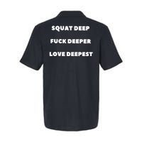 Squat Deep Fuck Deeper Love Deepest Softstyle Adult Sport Polo