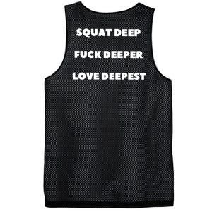 Squat Deep Fuck Deeper Love Deepest Mesh Reversible Basketball Jersey Tank